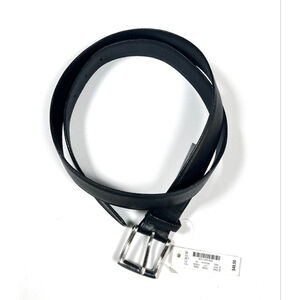 J.Crew Mens Belt Black Genuine Leather Belt 34